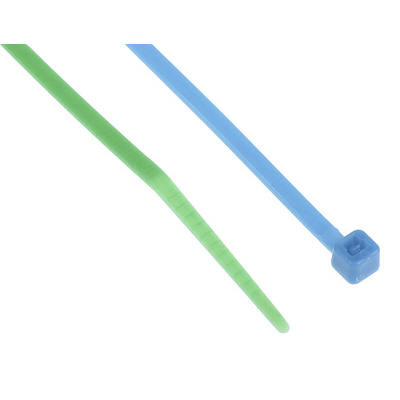 RS PRO Cable Tie, 100mm x 2.5 mm, Assorted Nylon, Pk-250