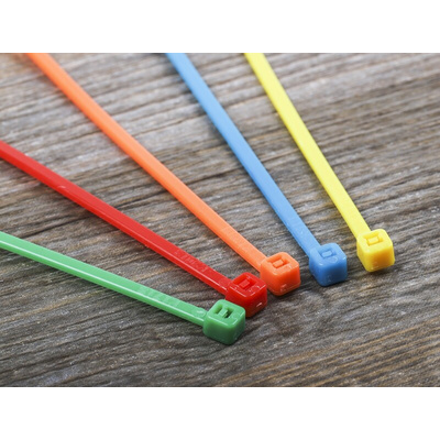 RS PRO Cable Tie, 203mm x 2.5 mm, Assorted Nylon, Pk-250