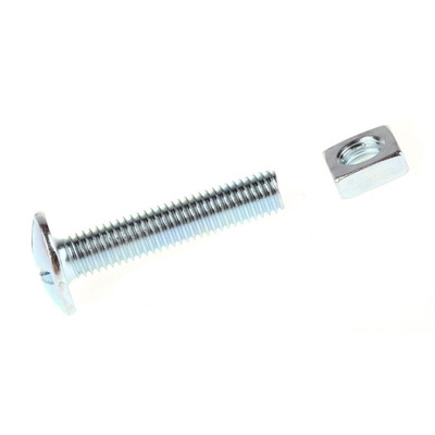 Bright Zinc Plated Steel Roofing Bolt, M8 x 40mm