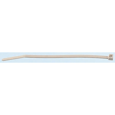 RS PRO Cable Tie, 100mm x 2.5 mm, White Nylon, Pk-100
