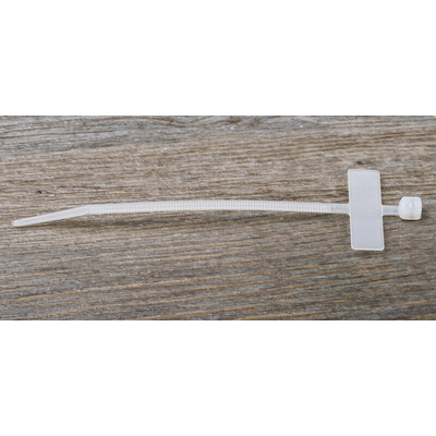 RS PRO Cable Tie, 100mm x 2.5 mm, White Nylon, Pk-100