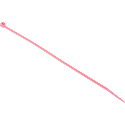 RS PRO Cable Tie, 203mm x 3.6 mm, Pink Nylon, Pk-100