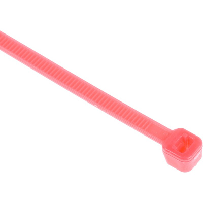 RS PRO Cable Tie, 203mm x 3.6 mm, Pink Nylon, Pk-100