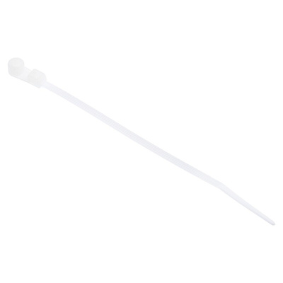 RS PRO Cable Tie, Screw Mount, 113mm x 2.5 mm, Natural Nylon, Pk-100
