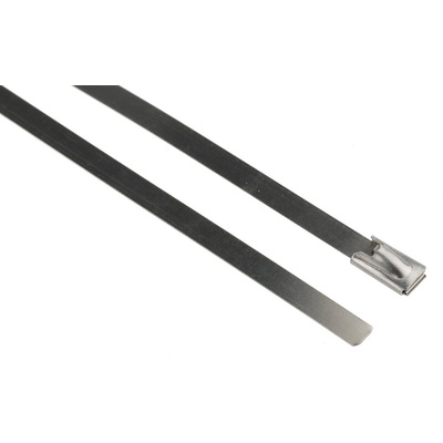 RS PRO Cable Tie, Roller Ball, 200mm x 4.6 mm, Steel Stainless Steel