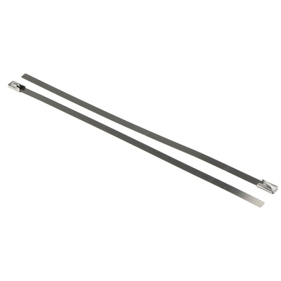 RS PRO Cable Tie, Roller Ball, 200mm x 4.6 mm, Steel Stainless Steel