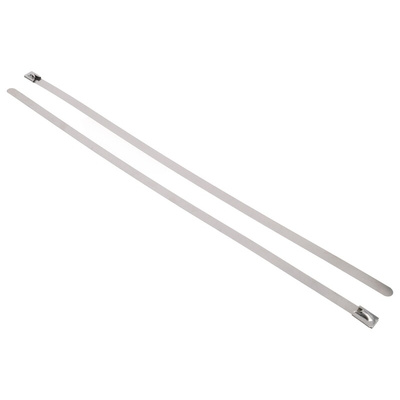 RS PRO Cable Tie, Roller Ball, 360mm x 7.9 mm, Steel Stainless Steel
