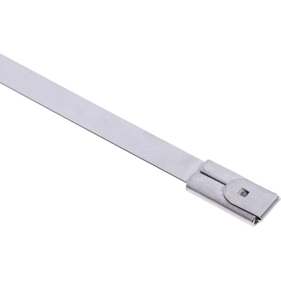 RS PRO Cable Tie, Roller Ball, 125mm x 4.6 mm, Steel Stainless Steel