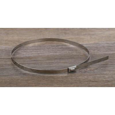 RS PRO Cable Tie, Roller Ball, 360mm x 4.6 mm, Steel Stainless Steel