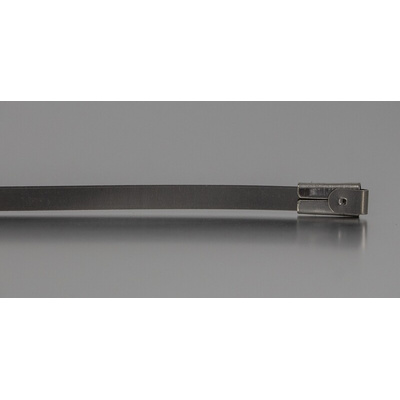 RS PRO Cable Tie, Roller Ball, 360mm x 4.6 mm, Metallic 316 Stainless Steel, Pk-100