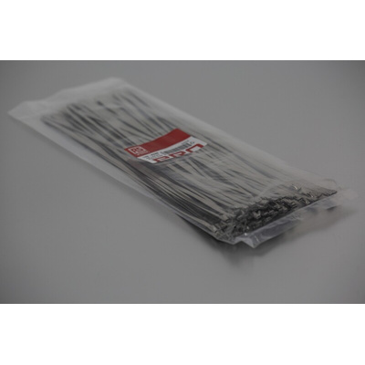 RS PRO Cable Tie, Roller Ball, 360mm x 4.6 mm, Metallic 316 Stainless Steel, Pk-100