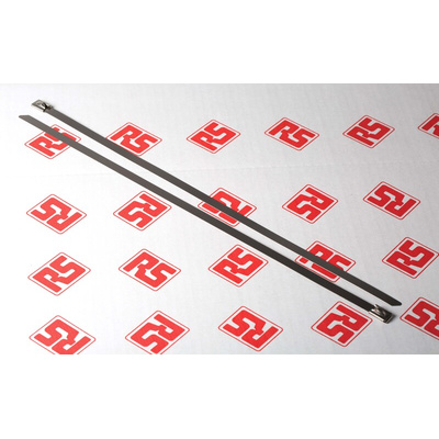 RS PRO Cable Tie, Roller Ball, 360mm x 7.9 mm, Metallic 316 Stainless Steel, Pk-100