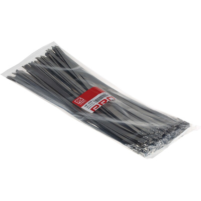 RS PRO Cable Tie, Roller Ball, 360mm x 7.9 mm, Metallic 316 Stainless Steel, Pk-100