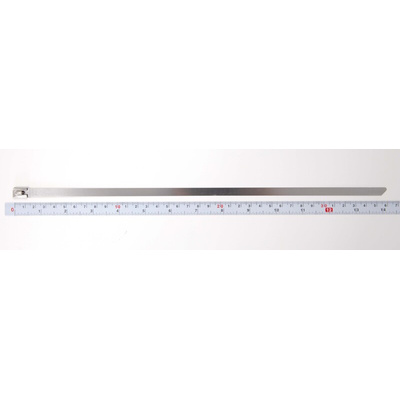RS PRO Cable Tie, Roller Ball, 360mm x 7.9 mm, Metallic 316 Stainless Steel, Pk-100