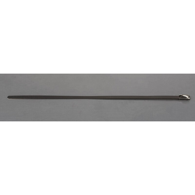 RS PRO Cable Tie, Ball Lock, 200mm x 4.6 mm, Metallic 316 Stainless Steel, Pk-100