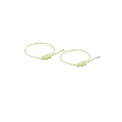 RS PRO Cable Tie, Double Head Knot, 230mm x 3.6 mm, Natural Nylon, Pk-100