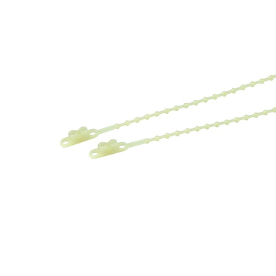 RS PRO Cable Tie, Double Head Knot, 230mm x 3.6 mm, Natural Nylon, Pk-100