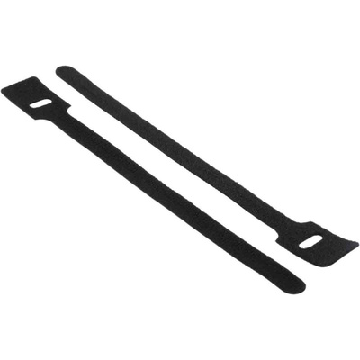 RS PRO Cable Tie, Hook and Loop, 225mm x 25 mm, Black Nylon