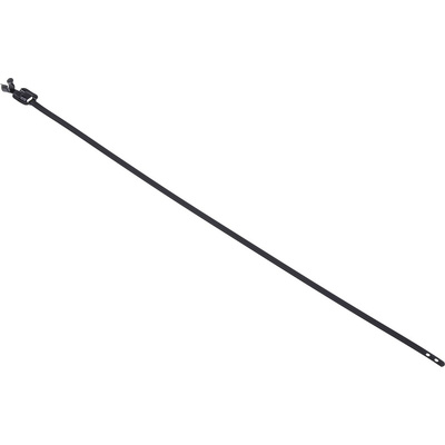 RS PRO Cable Tie, Releasable, 330mm x 5 mm, Black Polyester Coated Stainless Steel, Pk-100