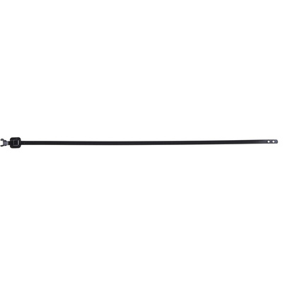 RS PRO Cable Tie, Releasable, 330mm x 5 mm, Black Polyester Coated Stainless Steel, Pk-100