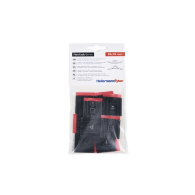 HellermannTyton Self Adhesive Black Cable Tie Mount 28 mm x 28mm, 5.4mm Max. Cable Tie Width