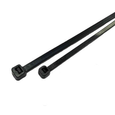 RS PRO Cable Tie, 368mm x 4.8 mm, Black Nylon, Pk-100