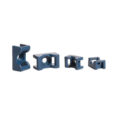 HellermannTyton Self Adhesive Blue Cable Tie Mount 14.5 mm x 24.8mm, 14.5mm Max. Cable Tie Width