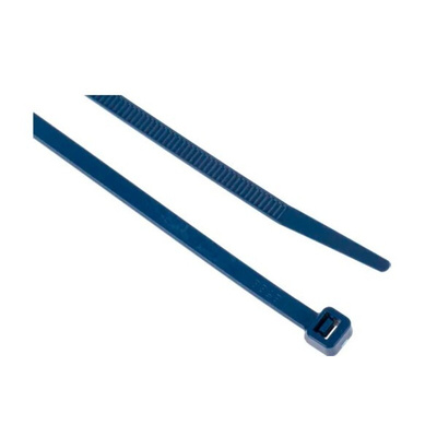 RS PRO Cable Tie, Metal Detectable, 150mm x 3.6 mm, Blue Metal Detectable, Pk-250