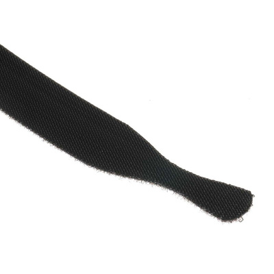 RS PRO Cable Tie, Hook and Loop, 305mm x 12 mm, Black Fabric