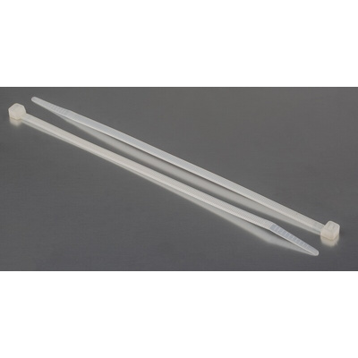 RS PRO Cable Tie, 203mm x 4.6 mm, Natural Nylon, Pk-100
