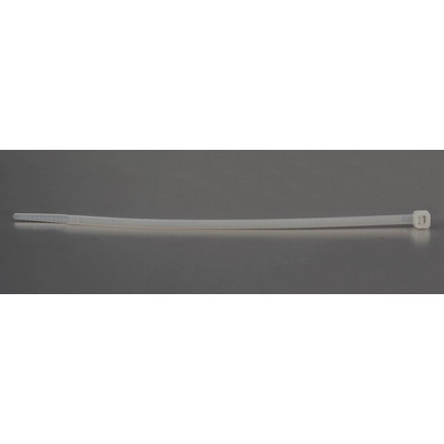 RS PRO Cable Tie, 203mm x 4.6 mm, Natural Nylon, Pk-100