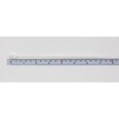 RS PRO Cable Tie, 203mm x 4.6 mm, Natural Nylon, Pk-100
