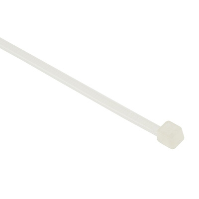 RS PRO Cable Tie, 100mm x 2.5 mm, Natural Nylon, Pk-1000