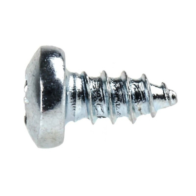 RS PRO Bright Zinc Plated Steel Self Drilling Screw No. 4 x 1/4in Long x 6.5mm Long