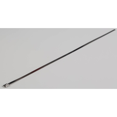 RS PRO Cable Tie, Roller Ball, 520mm x 4.6 mm, Metallic 316 Stainless Steel, Pk-100