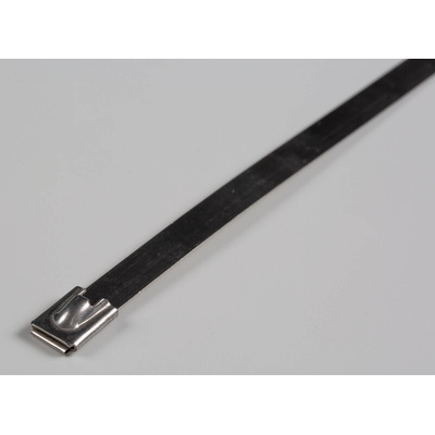 RS PRO Cable Tie, Roller Ball, 520mm x 7.9 mm, Metallic 316 Stainless Steel, Pk-100