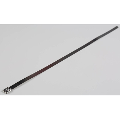 RS PRO Cable Tie, Roller Ball, 520mm x 7.9 mm, Metallic 316 Stainless Steel, Pk-100