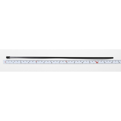 RS PRO Cable Tie, Roller Ball, 360mm x 4.6 mm, Black Polyester Coated Stainless Steel, Pk-100