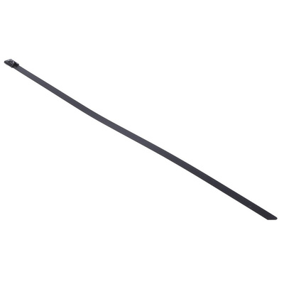 RS PRO Cable Tie, Roller Ball, 360mm x 7.9 mm, Metallic Polyester Coated Stainless Steel, Pk-100