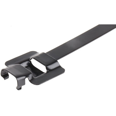 RS PRO Cable Tie, Releasable, 230mm x 10 mm, Metallic 316 Stainless Steel, Pk-100
