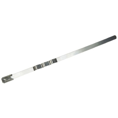 RS PRO Cable Tie, Zig Zag, 360mm x 4.6 mm, Metallic 316 Stainless Steel, Pk-100