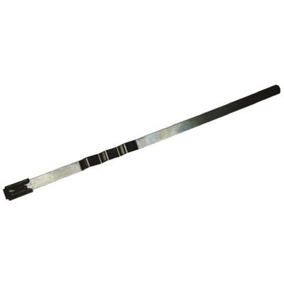 RS PRO Cable Tie, Zig Zag, 360mm x 4.6 mm, Metallic Polyester Coated Stainless Steel, Pk-100