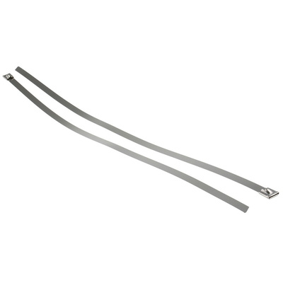 RS PRO Cable Tie, Roller Ball, 760mm x 12 mm, Metallic 316 Stainless Steel, Pk-100