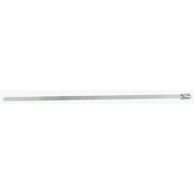 RS PRO Cable Tie, Roller Ball, 440mm x 12 mm, Metallic 316 Stainless Steel, Pk-100