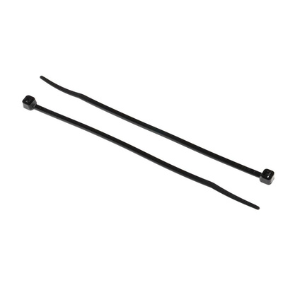 RS PRO Cable Tie, 142mm x 3.2 mm, Black Nylon, Pk-100