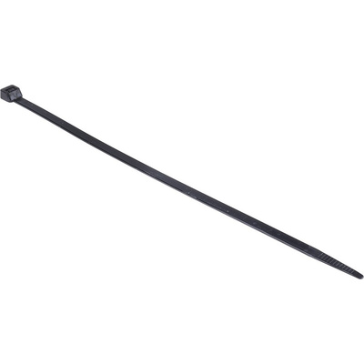 RS PRO Cable Tie, 300mm x 7.6 mm, Black Nylon, Pk-100