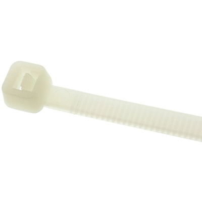 RS PRO Cable Tie, 203mm x 4.6 mm, Natural Nylon, Pk-100