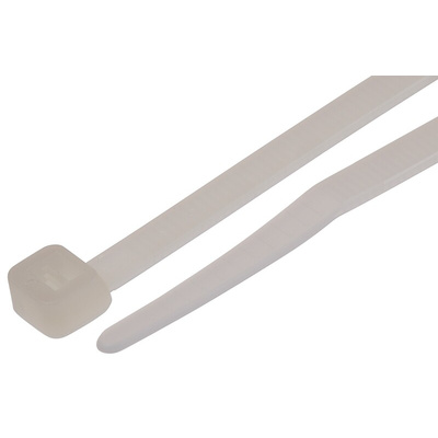 RS PRO Cable Tie, 203mm x 4.6 mm, Natural Nylon, Pk-100