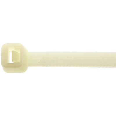 RS PRO Cable Tie, 450mm x 8 mm, Natural Nylon, Pk-100