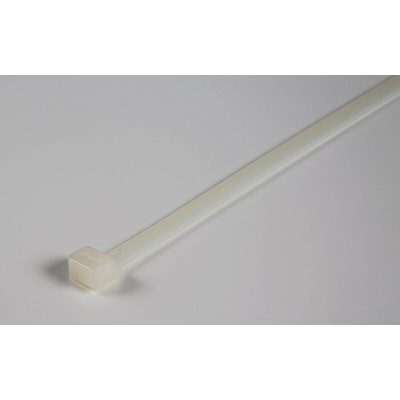 RS PRO Cable Tie, 750mm x 7.5 mm, Natural Nylon, Pk-100